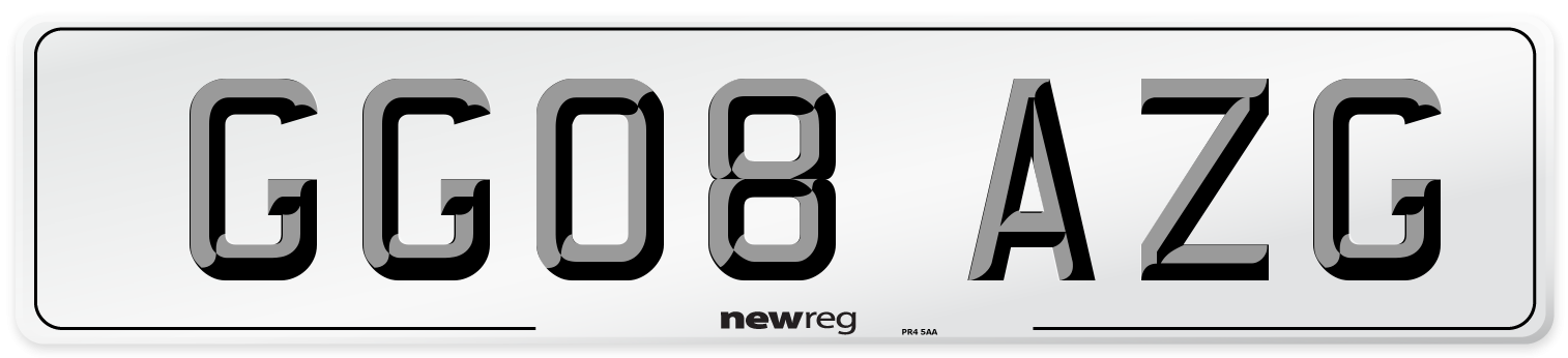 GG08 AZG Number Plate from New Reg